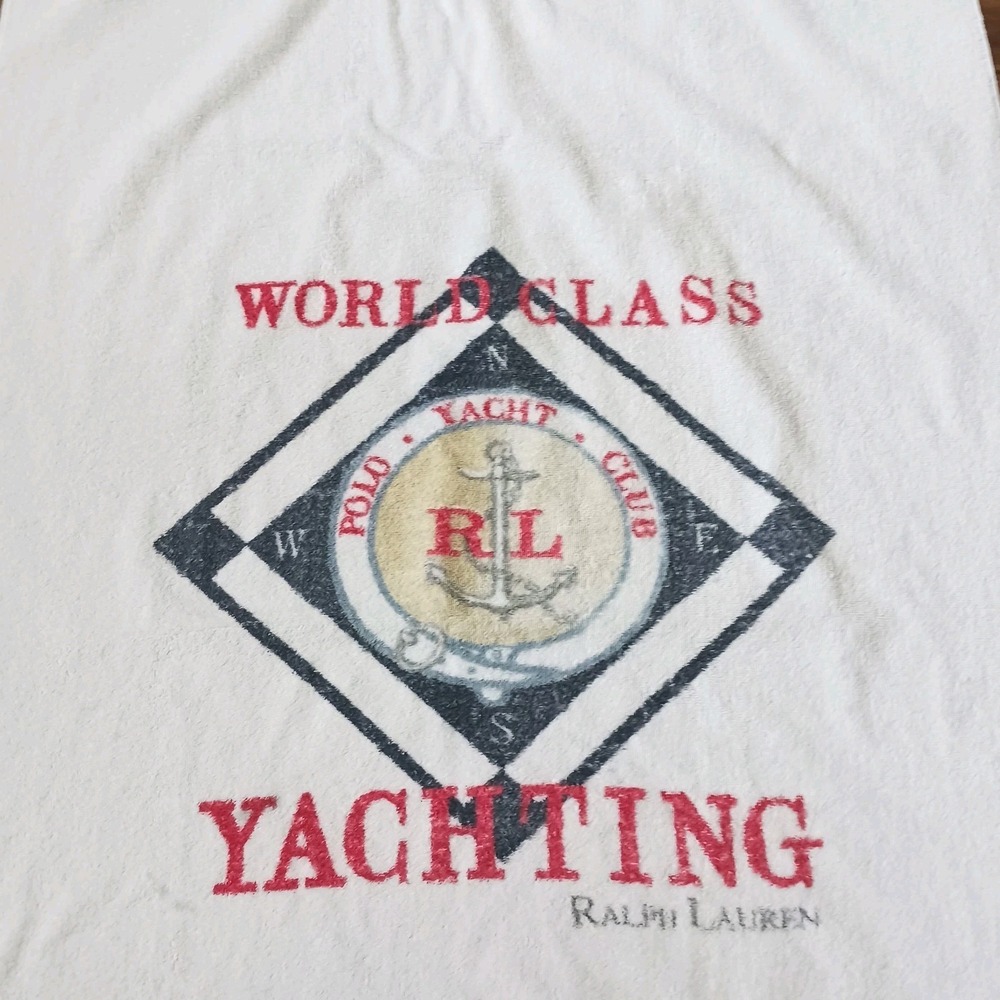 Vintage 90's Polo Ralph Lauren Yacht Club World Class Yachting Towel 64 x 33